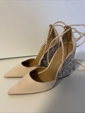 ASOS DESIGN Rhinestone Block Heel Pointed Toe Pumps Women’s US 9